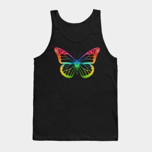 Neon Rainbow Butterfly Tank Top